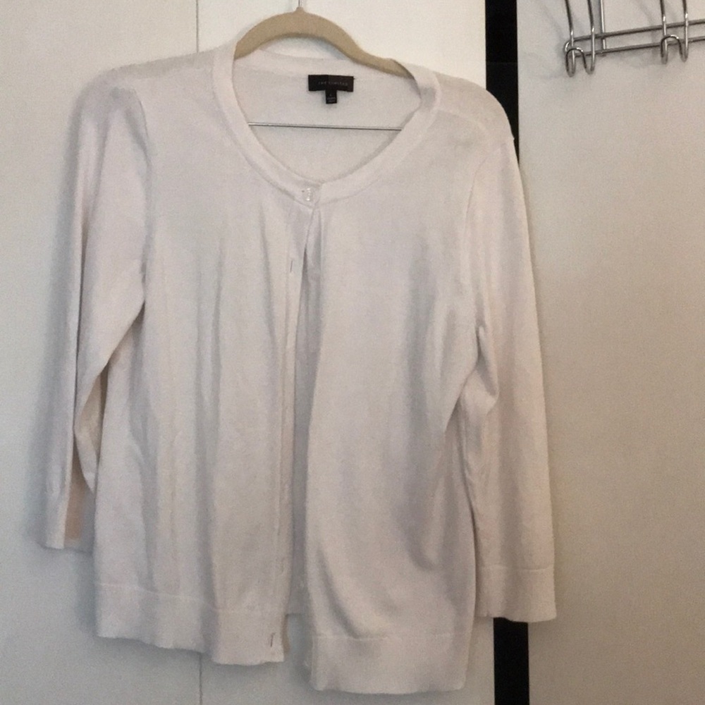 White 3/4 length cardigan- nice condition
